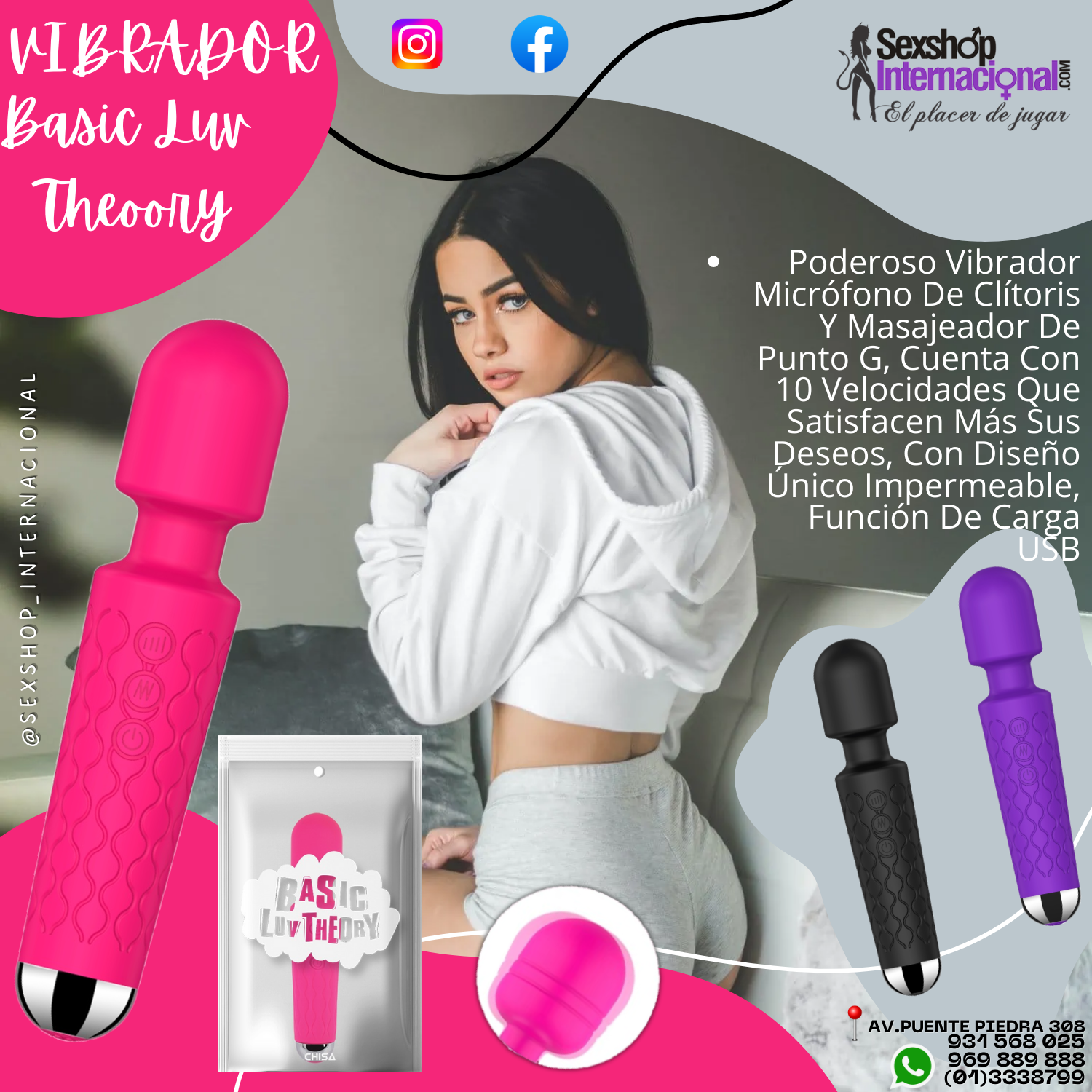 BASIC LUV THEORY VIBRADOR MICROFONO ESTIMULA CLITORIS Y PUNTO G-SEXSHOP LIMA